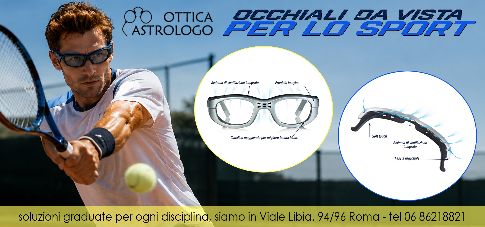 occhiali da vista per il tennis